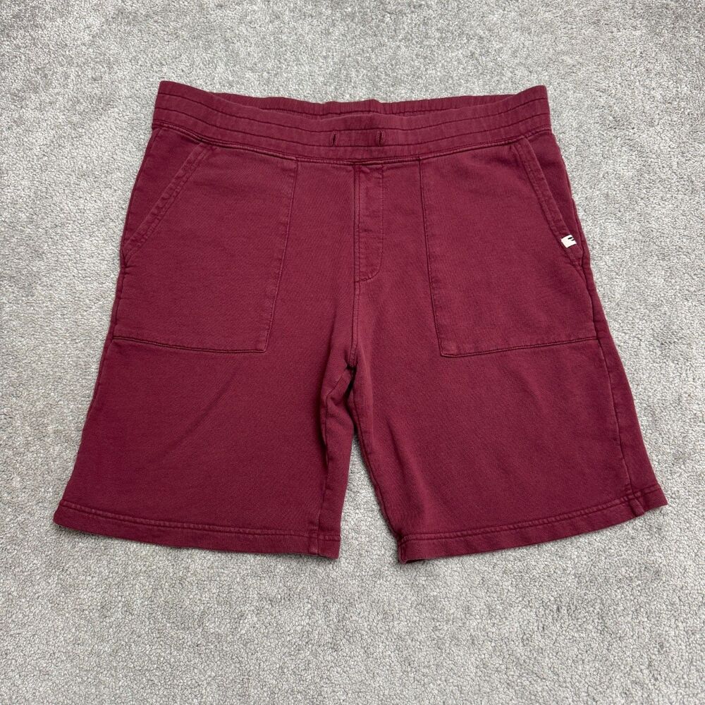 Pact French Terry Sweat Shorts Womens Medium Maroon Red Organic Cotton Stretch